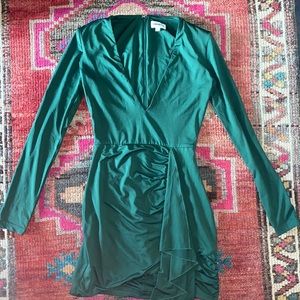Superdown Long Sleeve Green Bodycon Dress Size XS